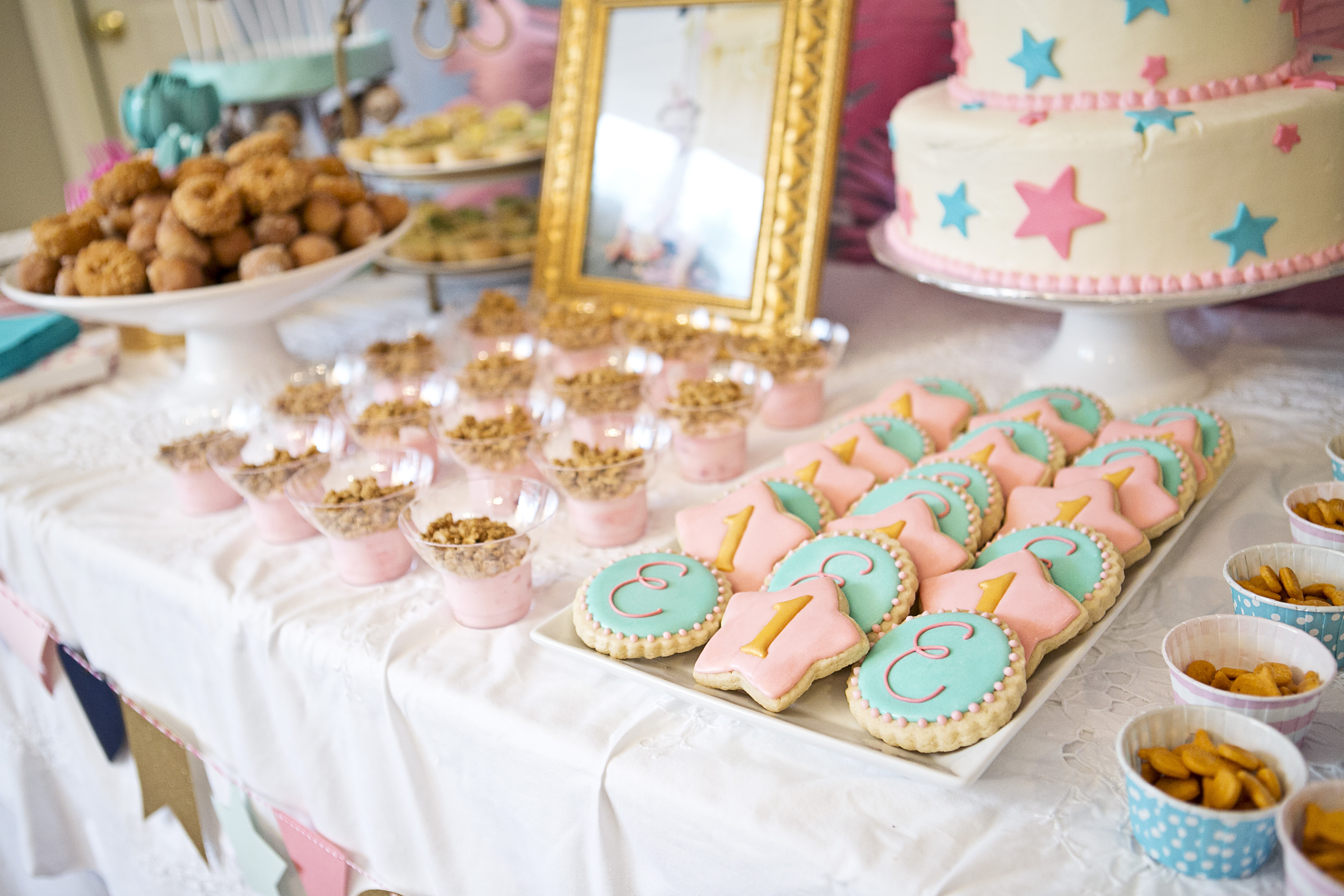 Pink and Aqua Desserts