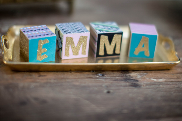 Decorated Wooden Name Blocks