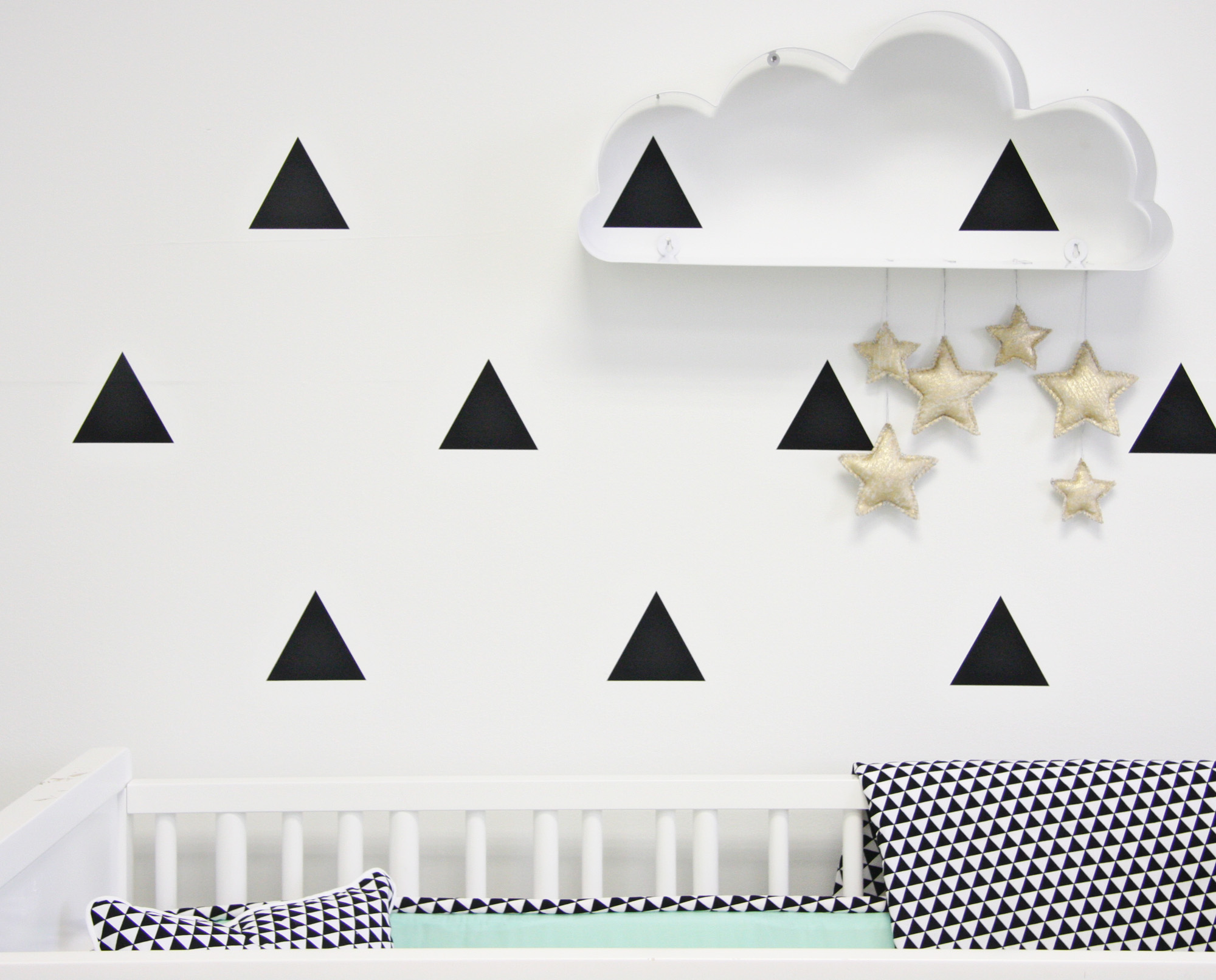 Triangle Accent Wall with Cloud Shelf