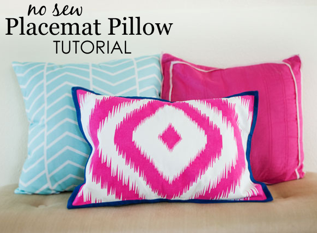 No-Sew Placemat Pillow Tutorial