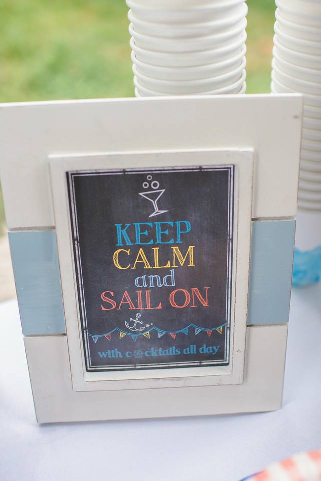 Keep Calm and Sail On Sign for this Nautical Birthday Party