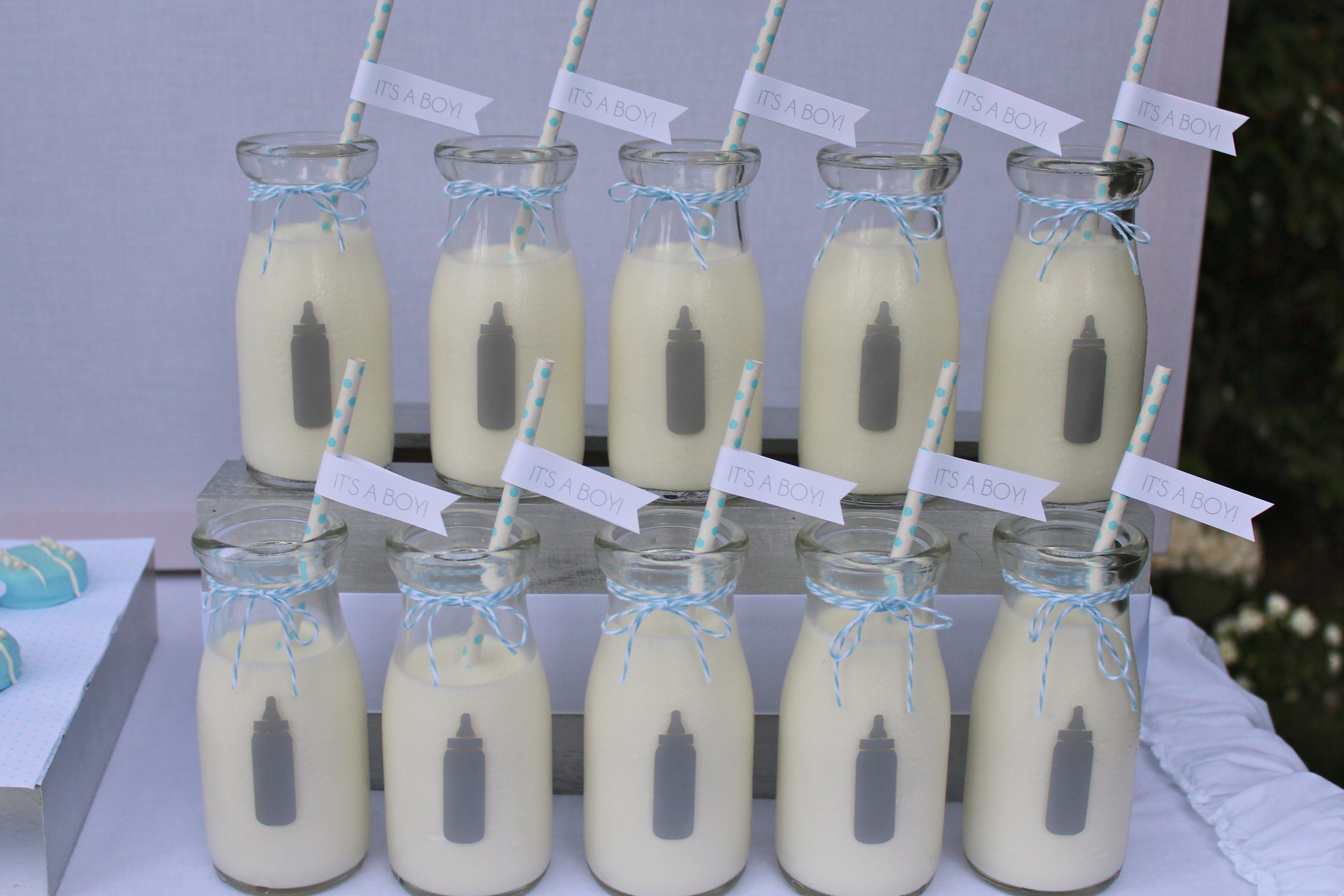 Milk Bottles for this Baby Boy Baby Shower