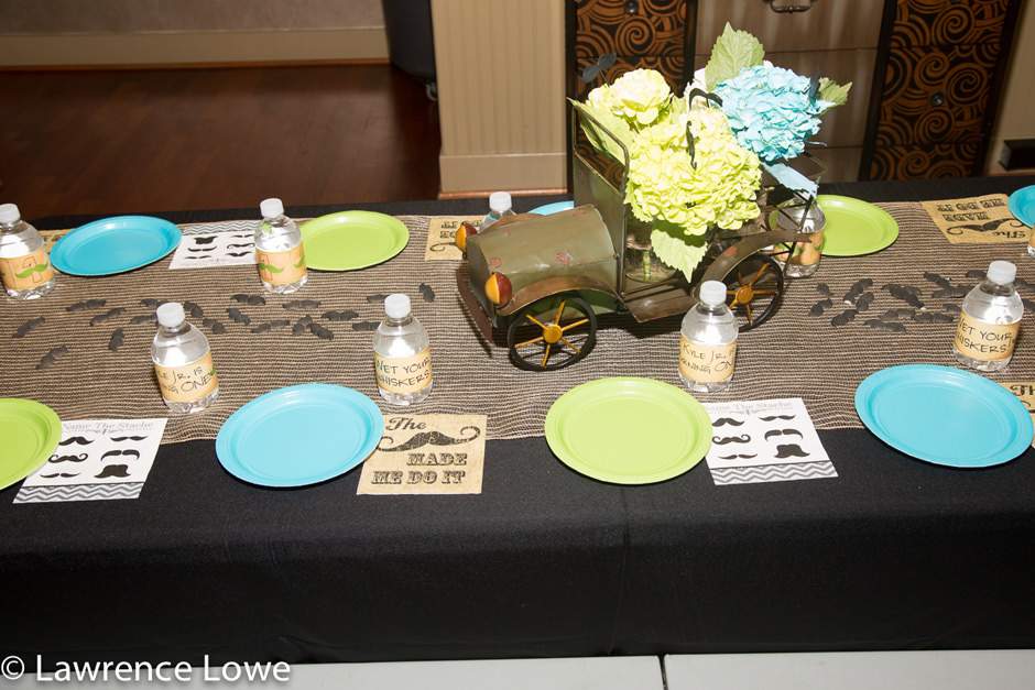 Rustic Mustache Themed Birthday Party Table Decor