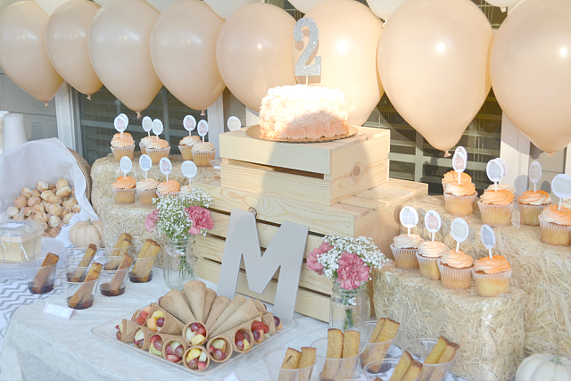 Peachy Pumpkin Birthday Party Food Table