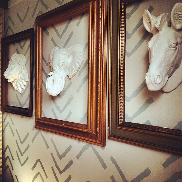 Faux Taxidermy Animals Inside Vintage Frames