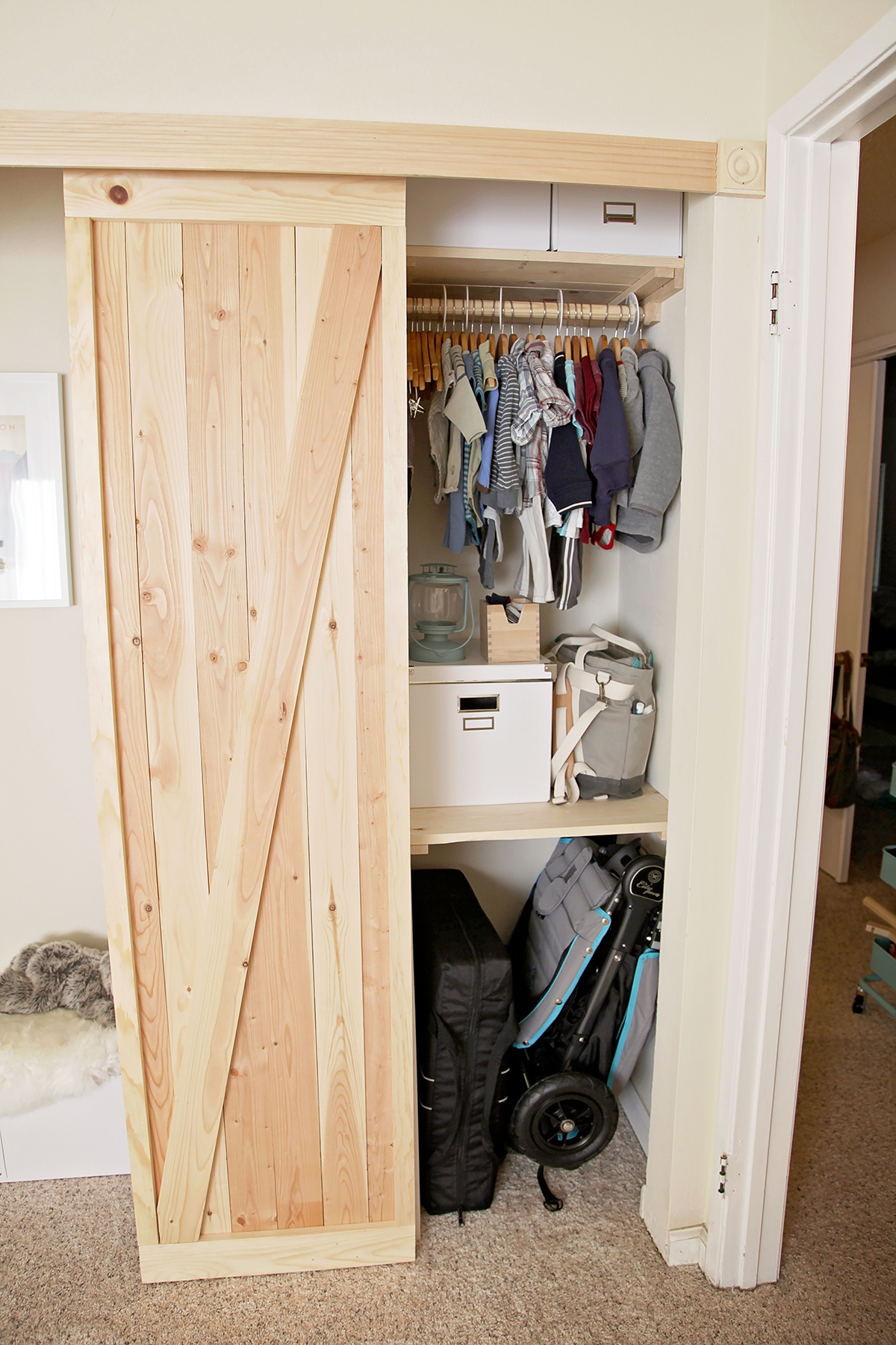 DIY Barn Door Mini-Closet