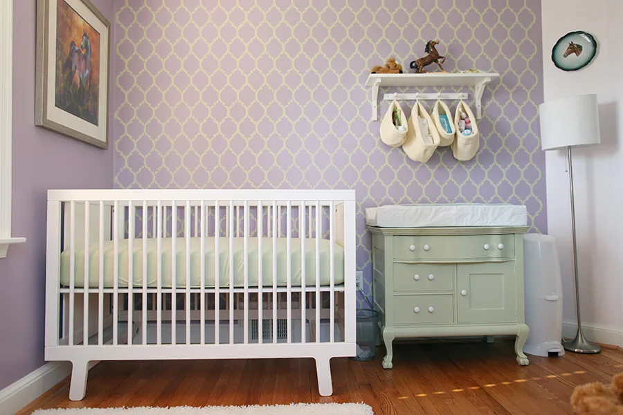 Lavender Moroccan Stencil Nursery