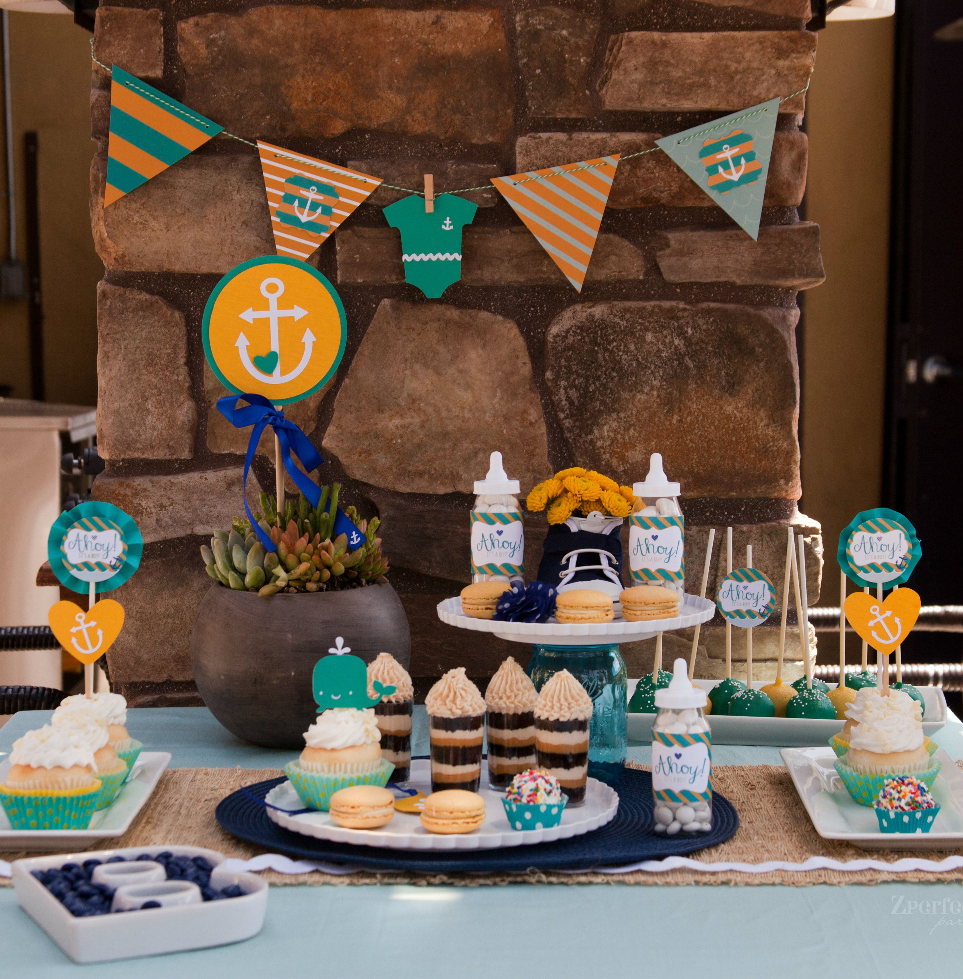 Nautical Baby Shower Dessert Table