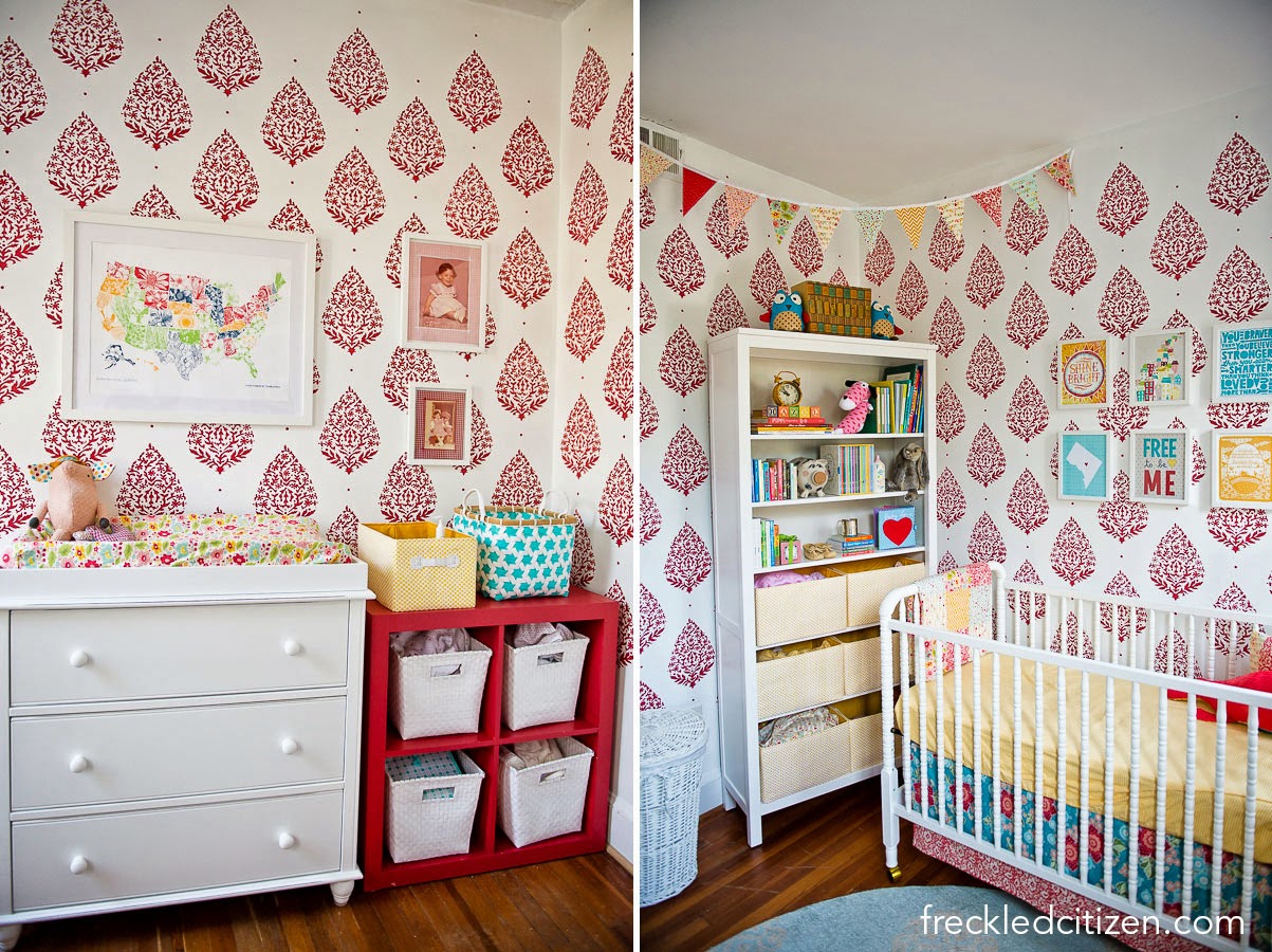 Sari Paisley Allover Stenciled Nursery