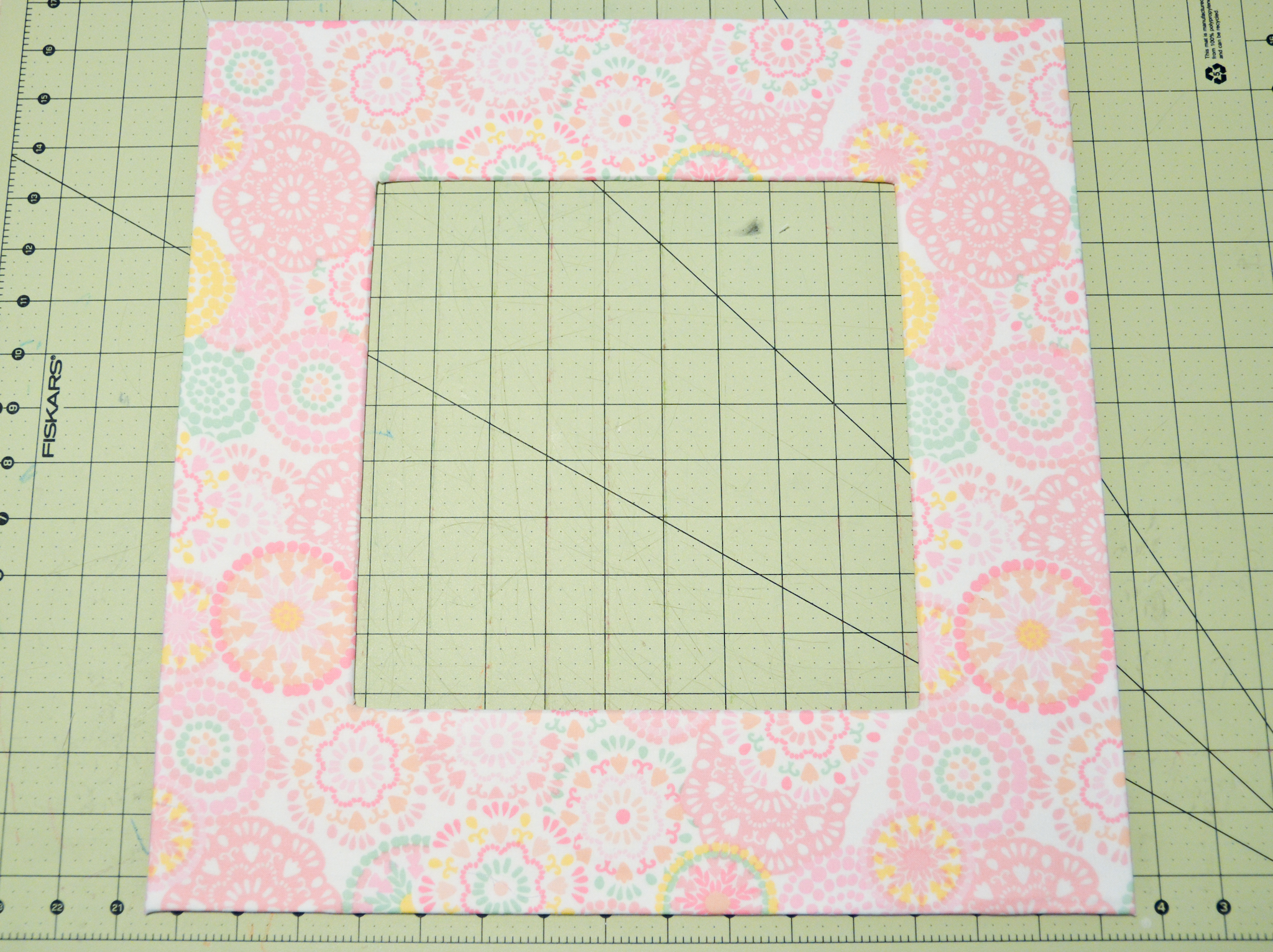 Fabric-Covered Mat for Framed Nursery Art