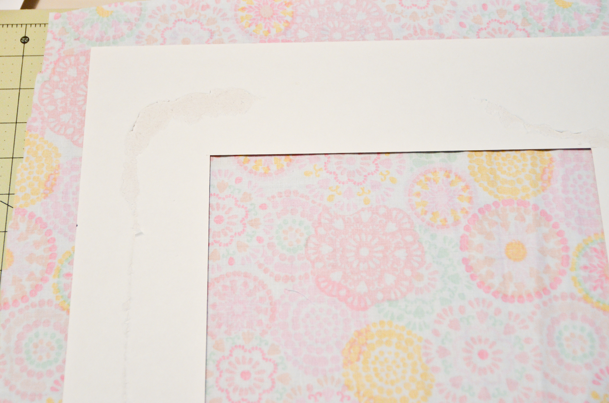 Fabric-Covered Mat for Framed Nursery Art