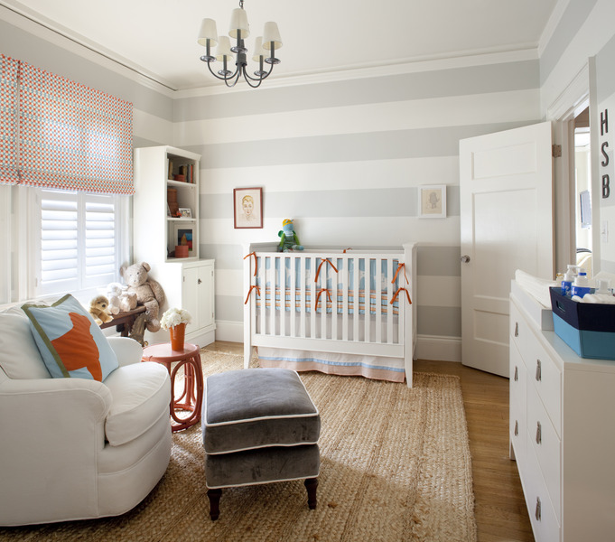 Gray and White Striped Nursery