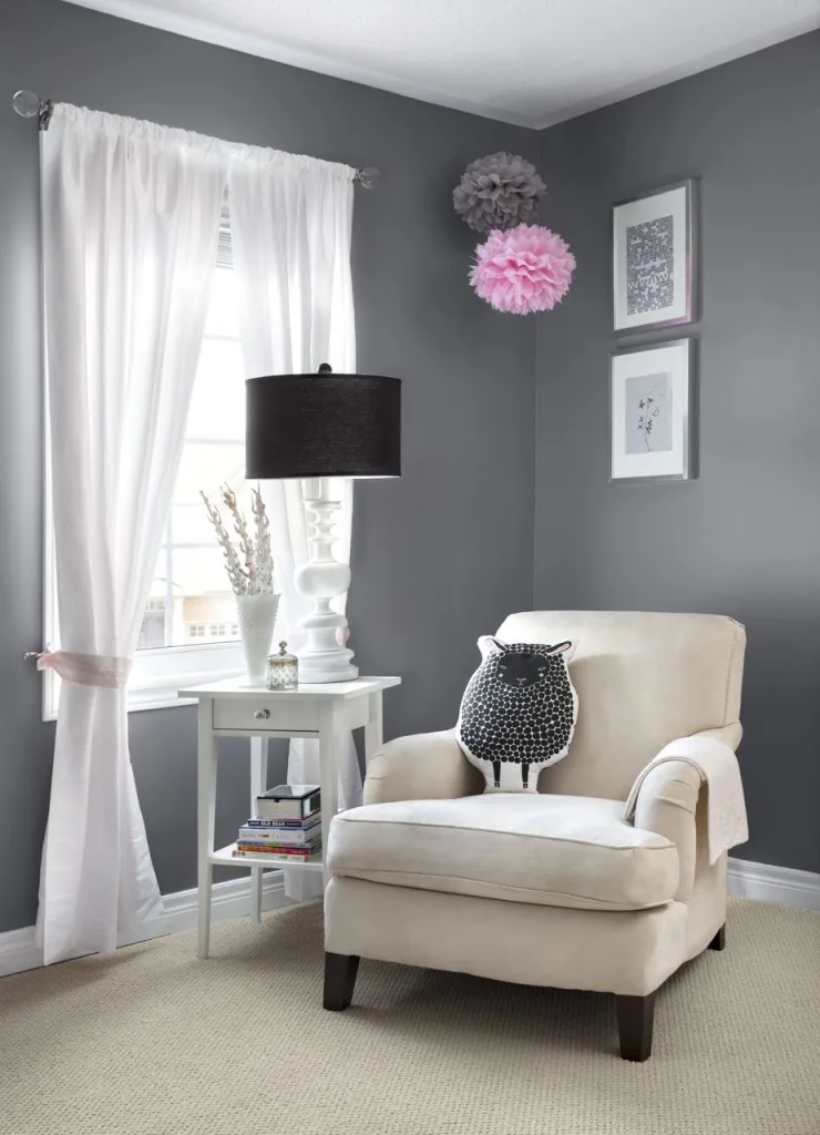 Dark Gray and Pink Nursery