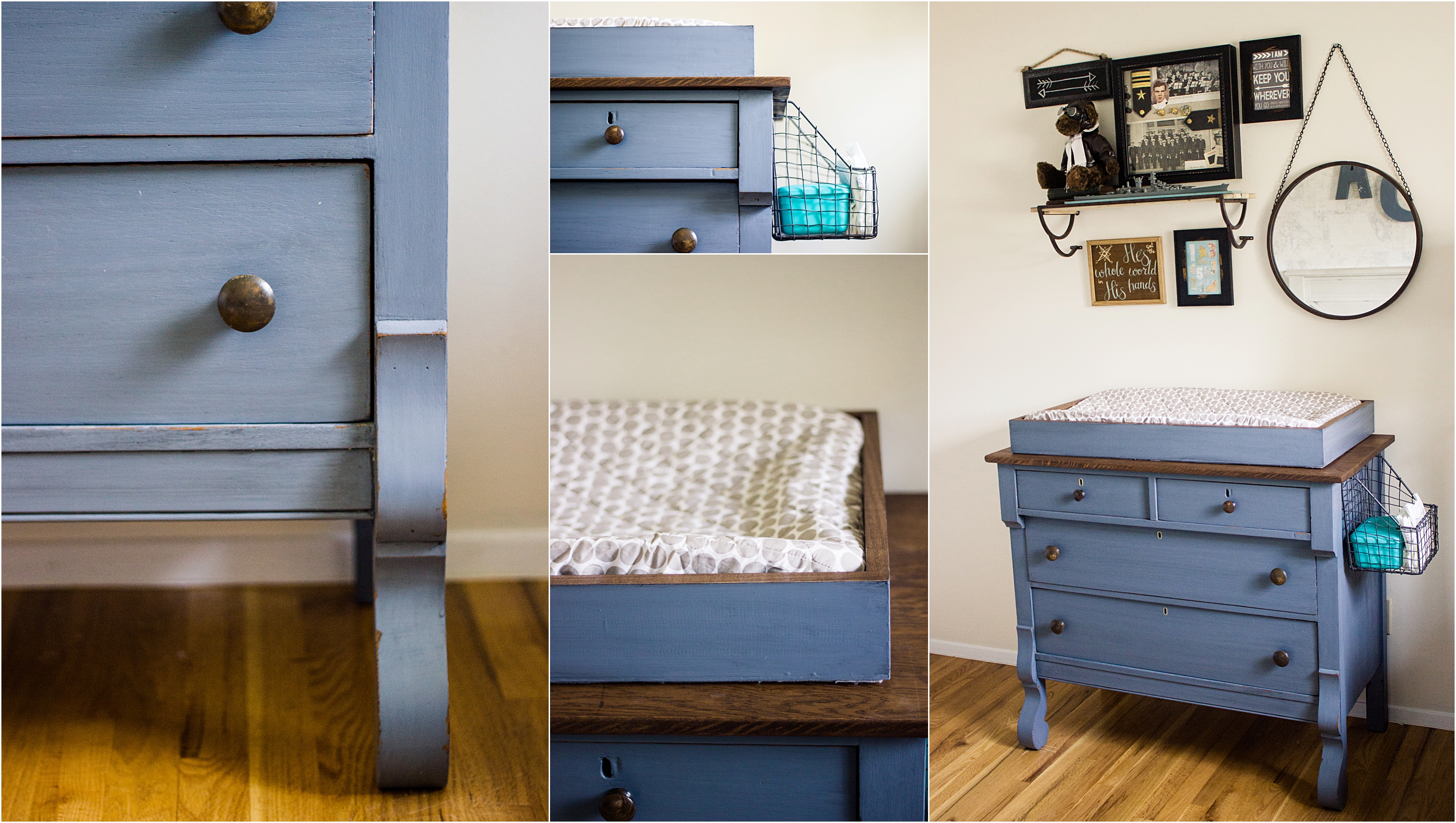 Refinished Dresser Painted Blue