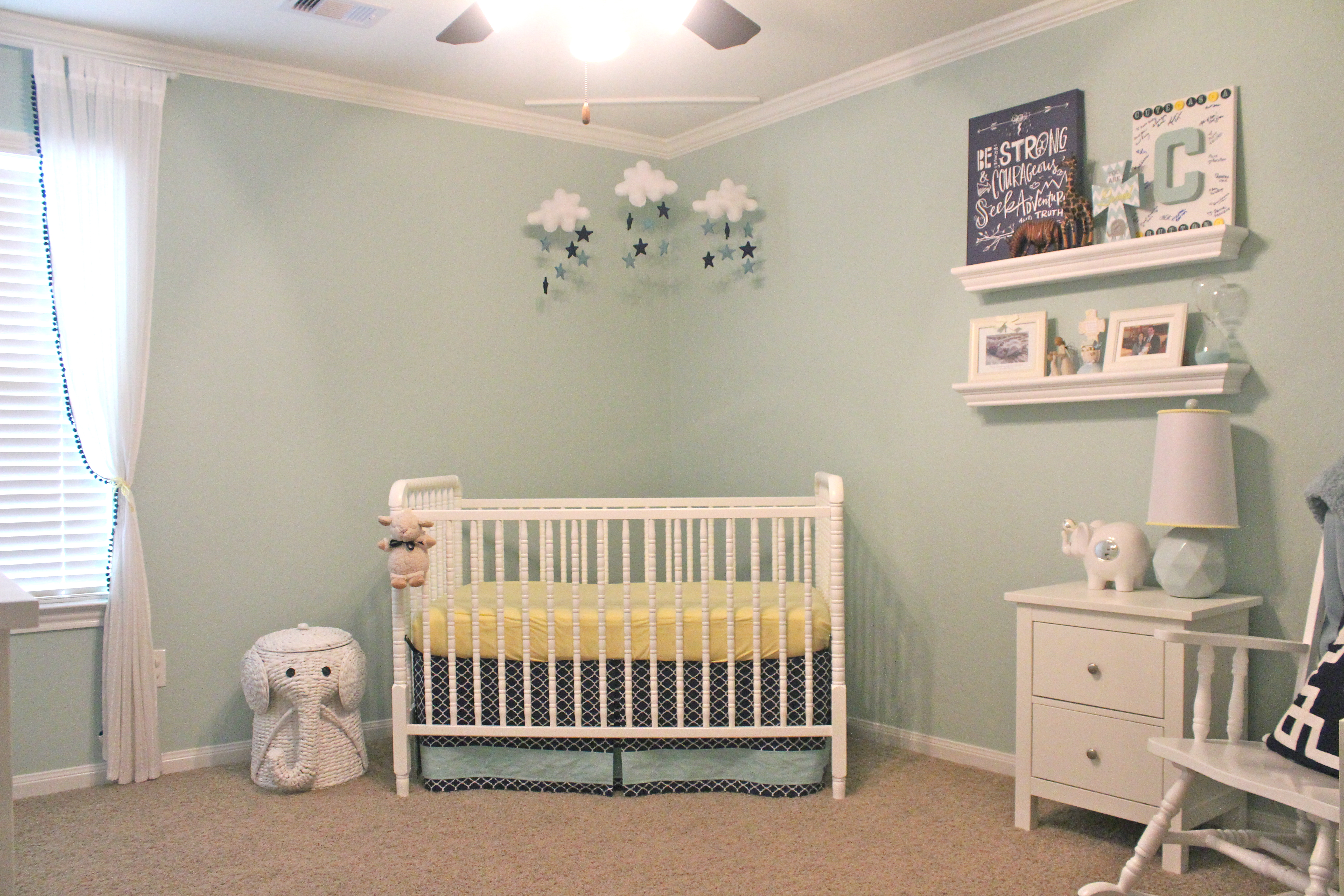 Aqua, Navy and Yellow Nursery