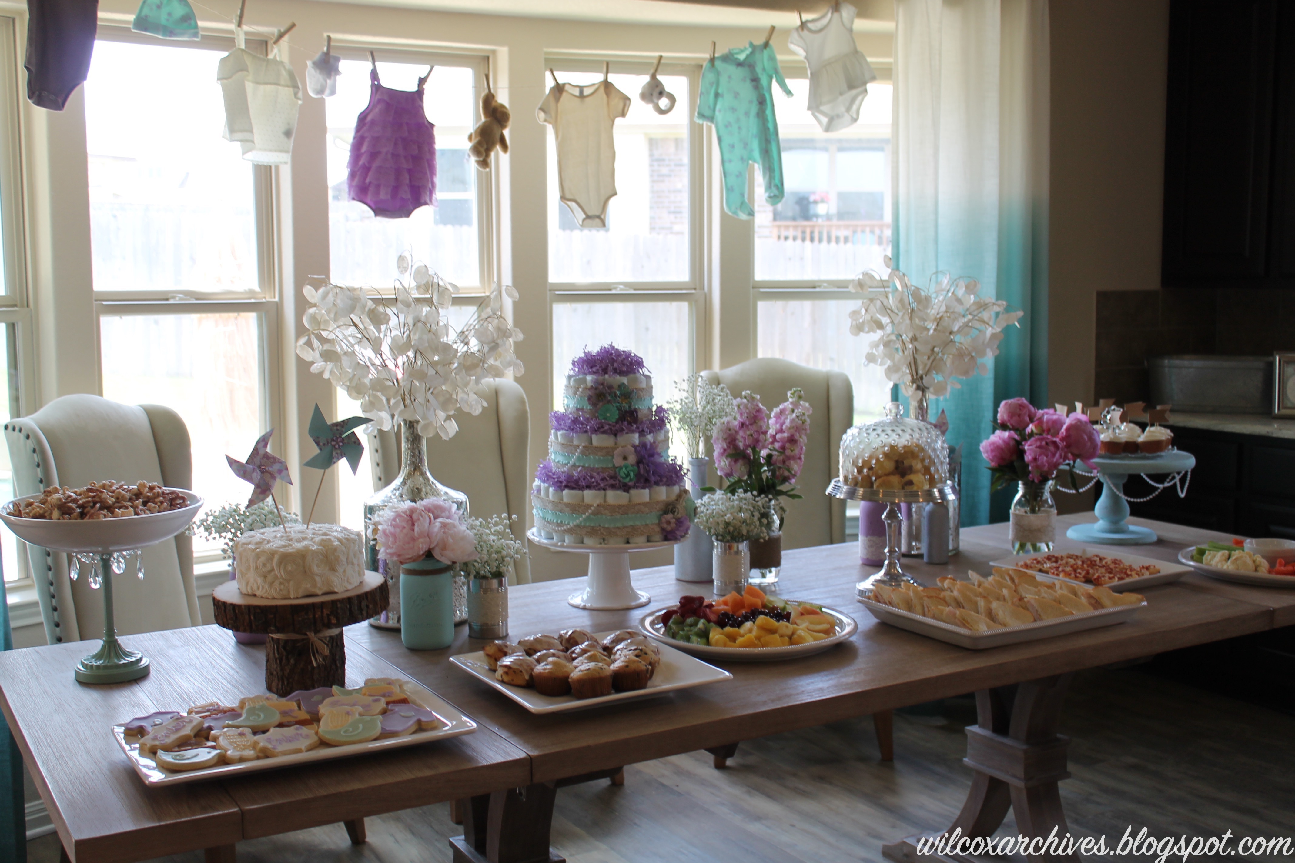 Aqua and Lavender Baby Shower