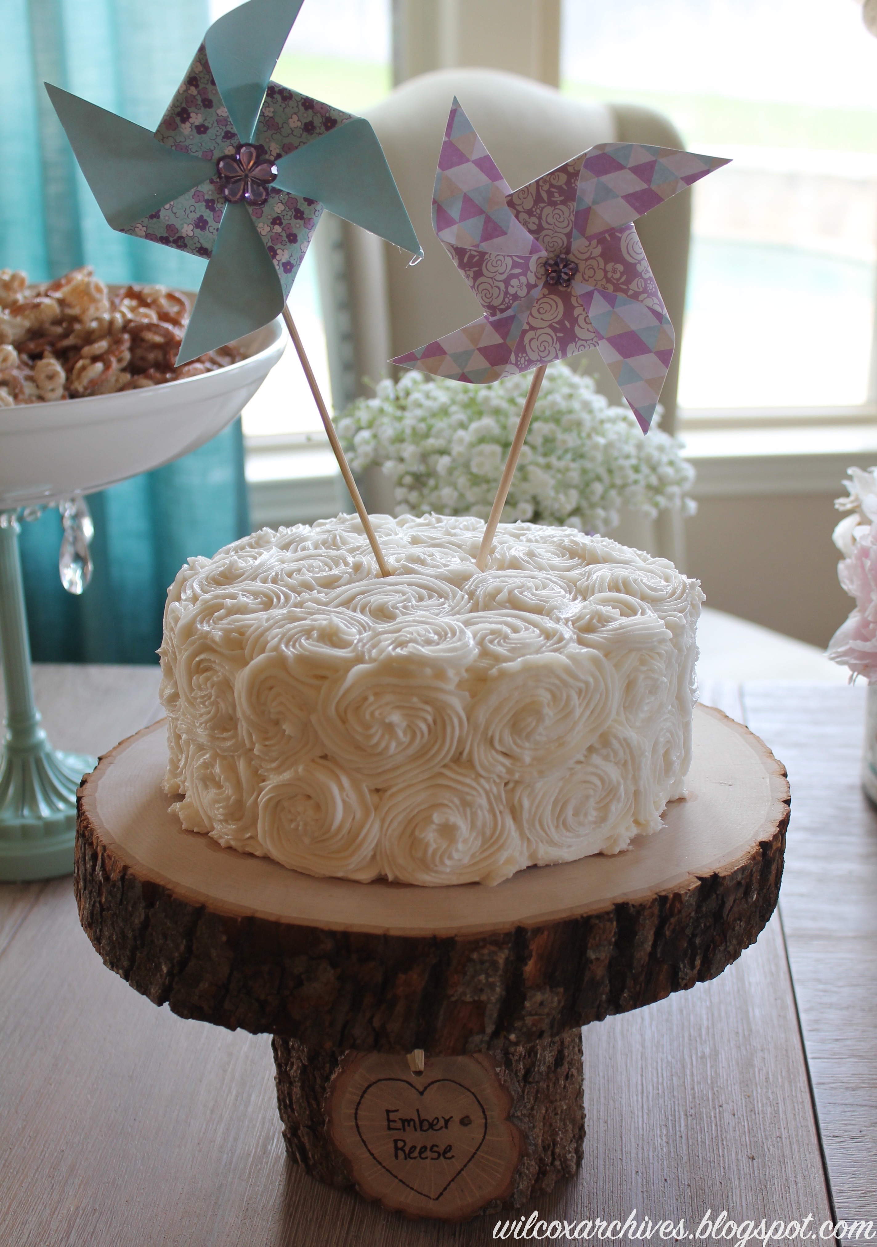 White Rosette Cake