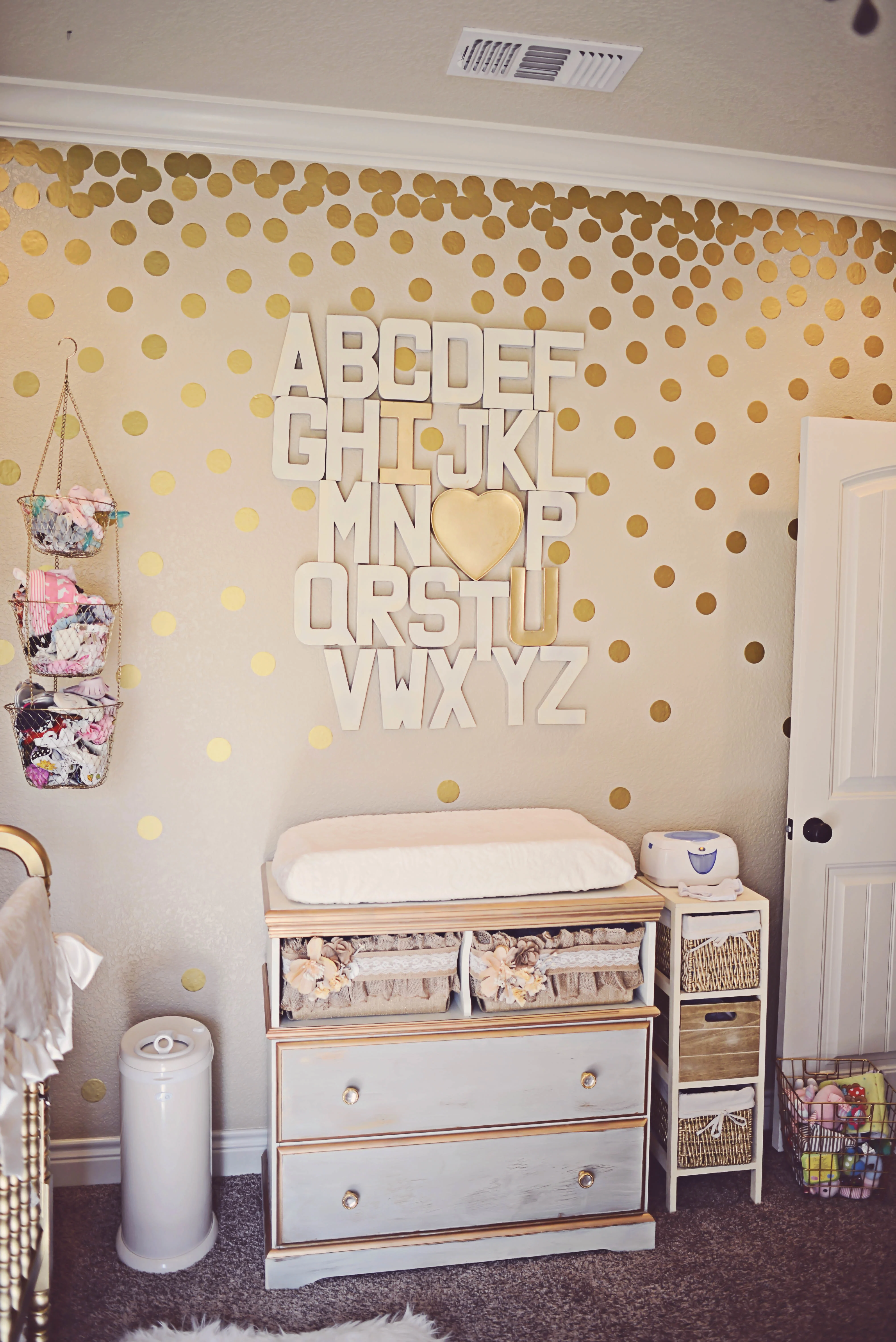 Girly Gold Alphabet Wall