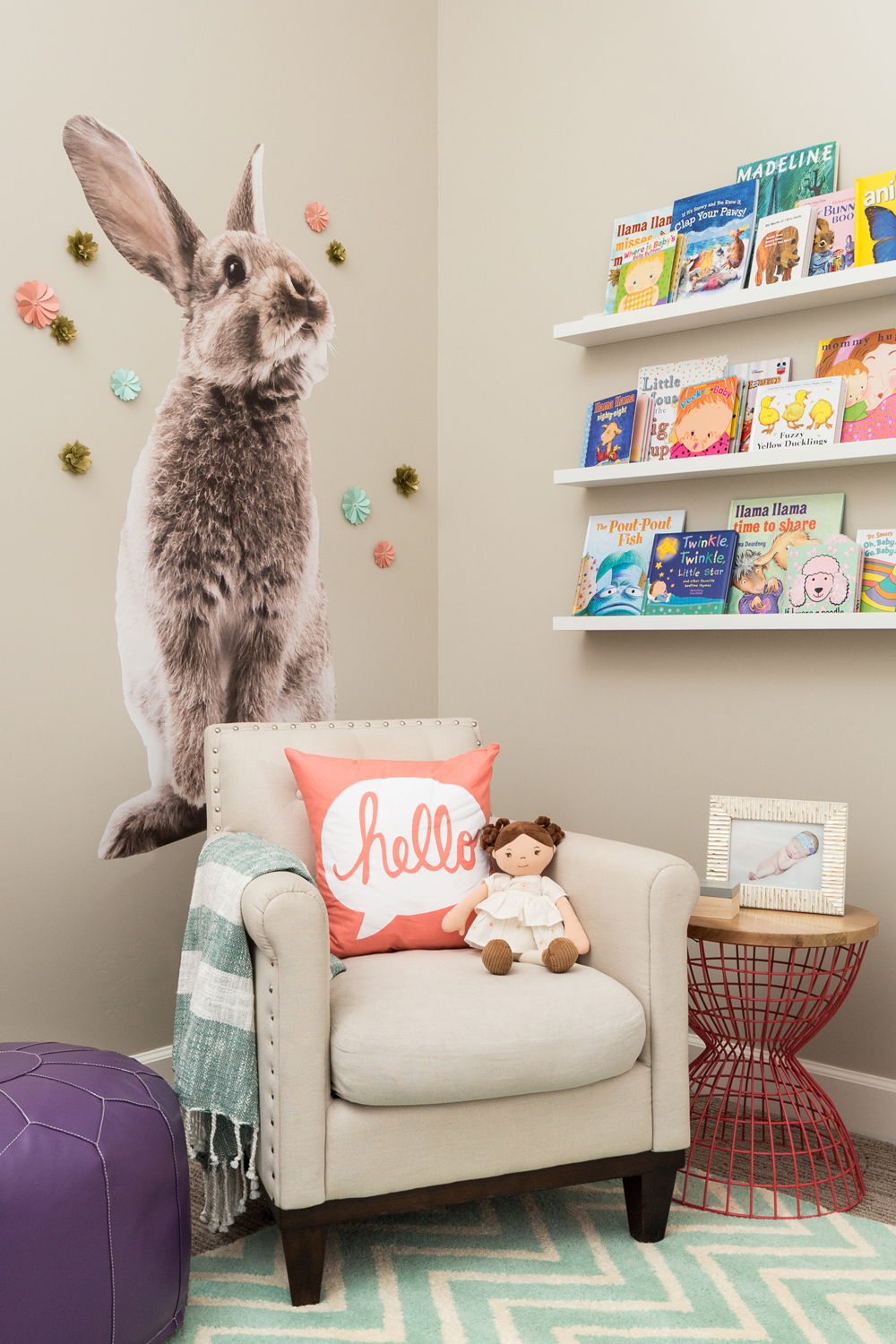 Reading Nook in Whimsical Girl's Nursery