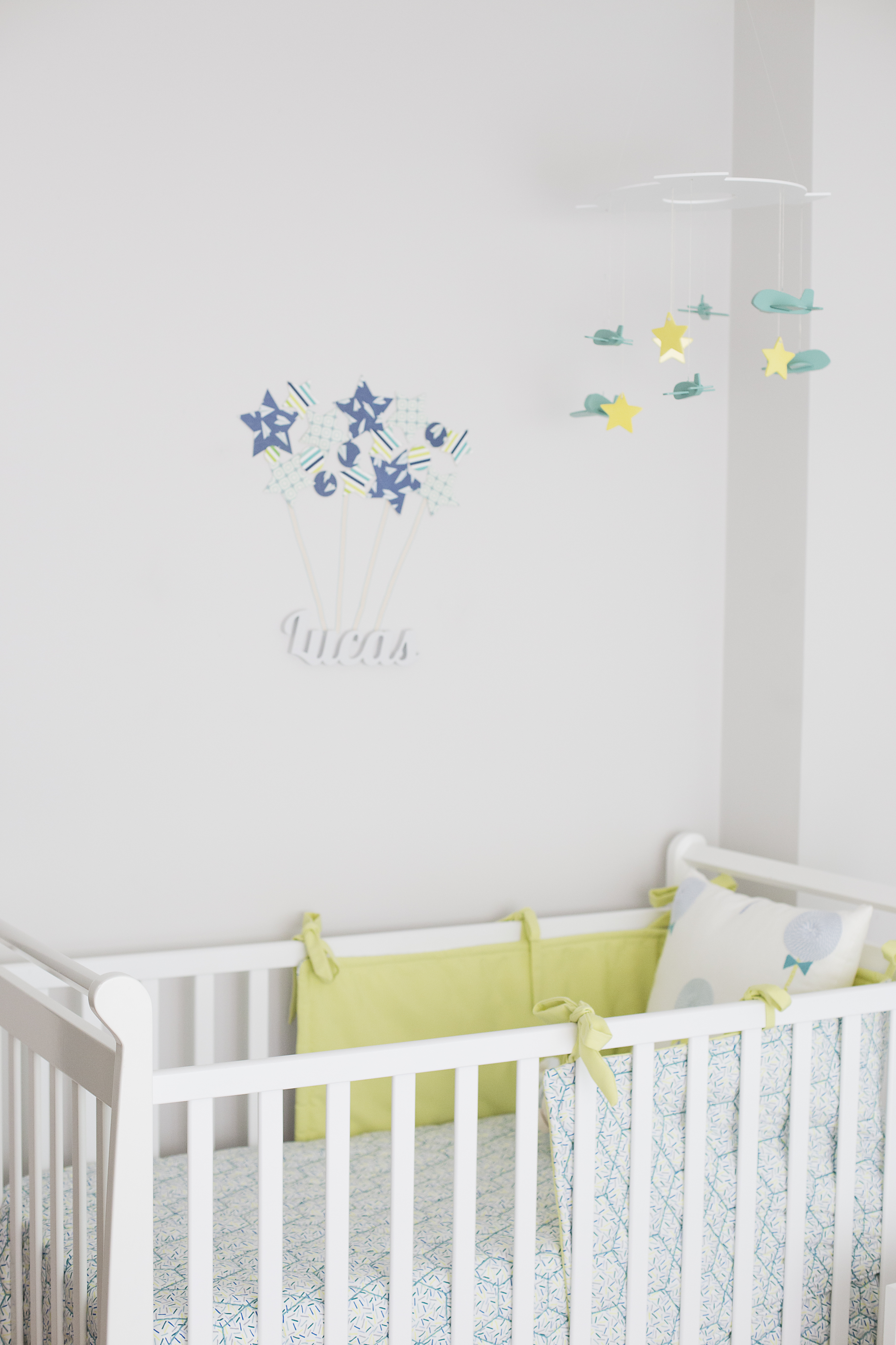 Lime and Aqua Green Gender Neutral Nursery