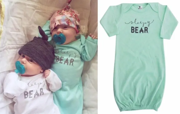 "Sleepy Bear" Infant Gown from Loved by Hannah and Eli