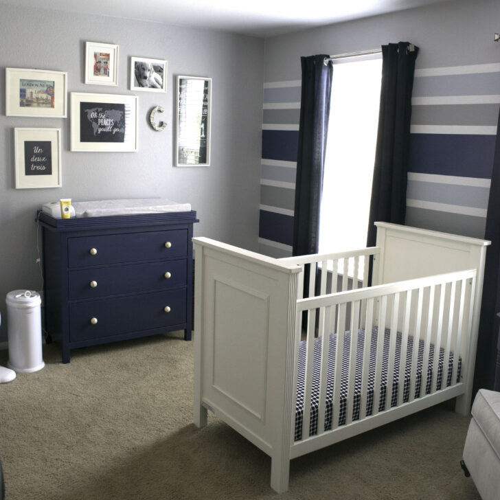 Blue and Gray Striped Nursery