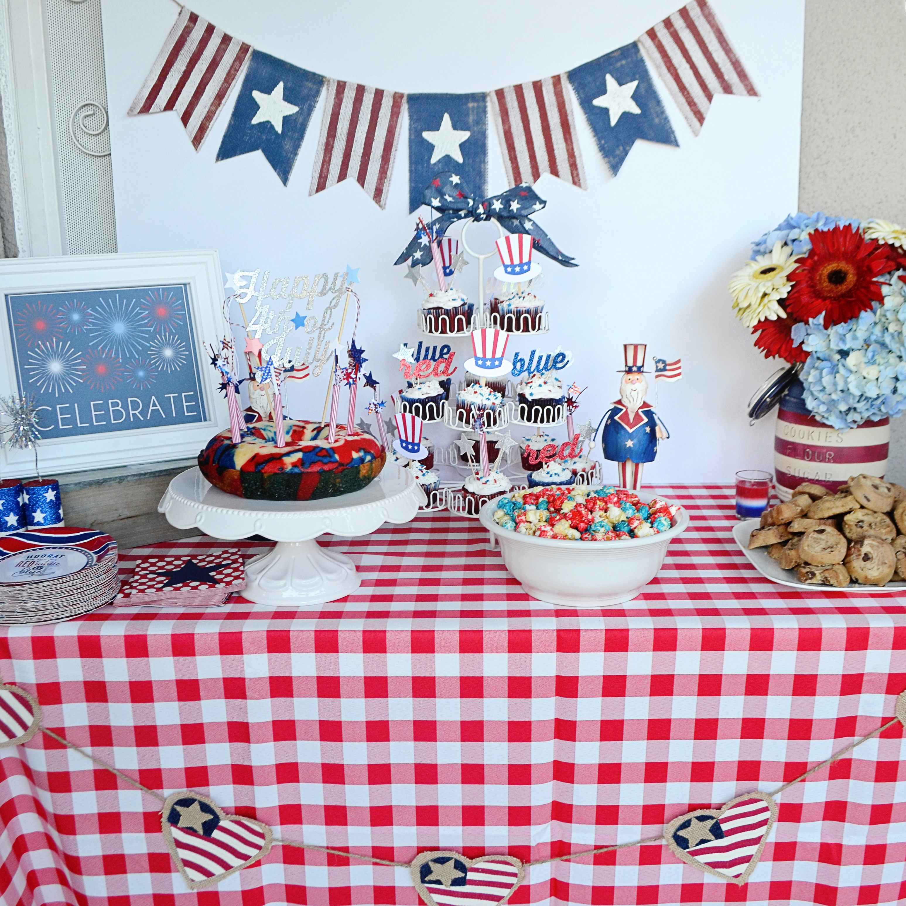 Patriotic Fourth of July Dessert Table