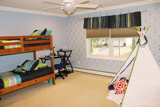 Tribal Arrows Stenciled Bedroom