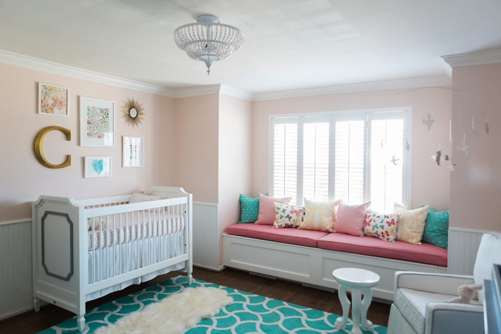 Boho Chic Pink and Teal Nursery