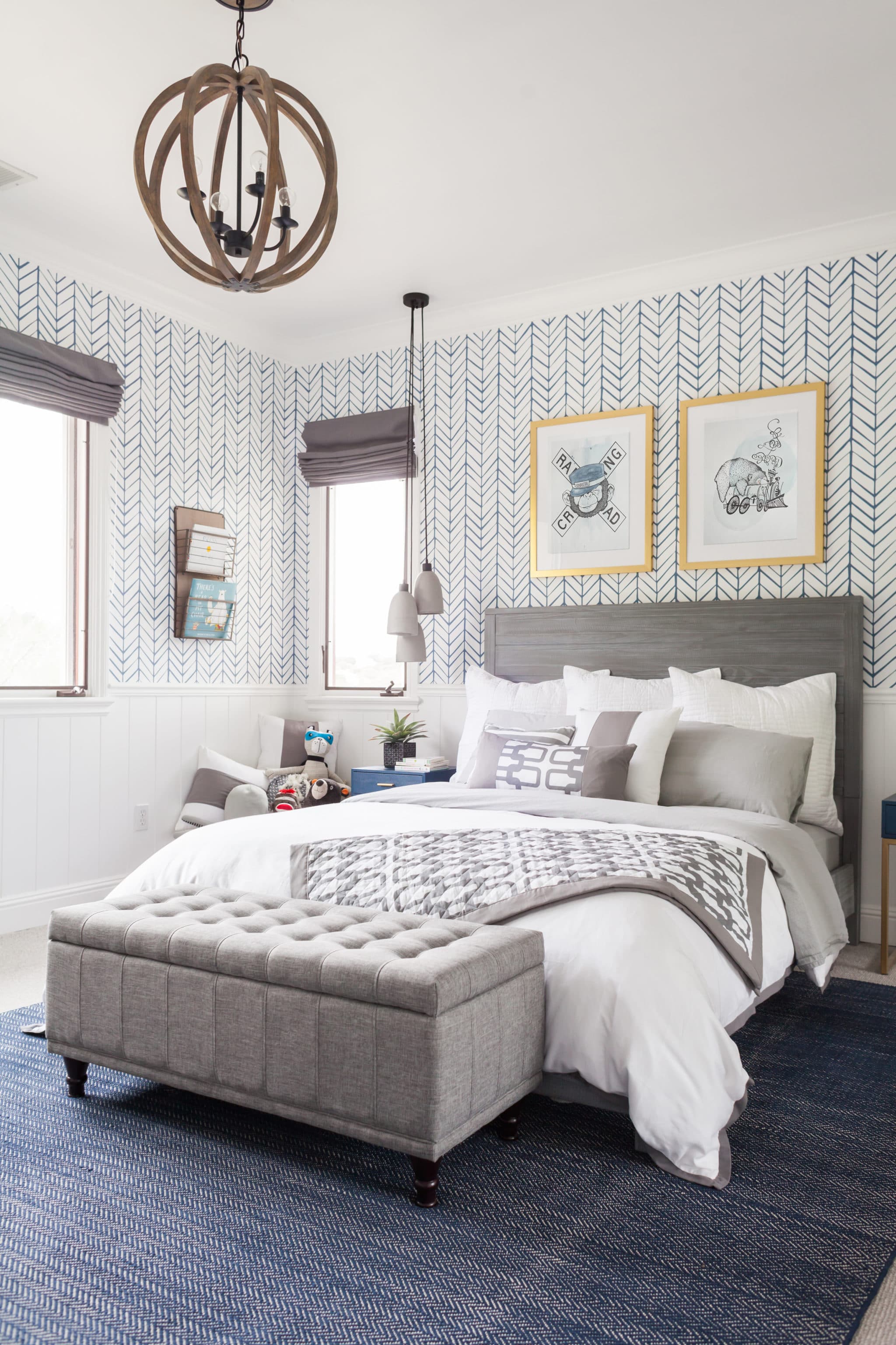 Navy and Gray Big Boy Room