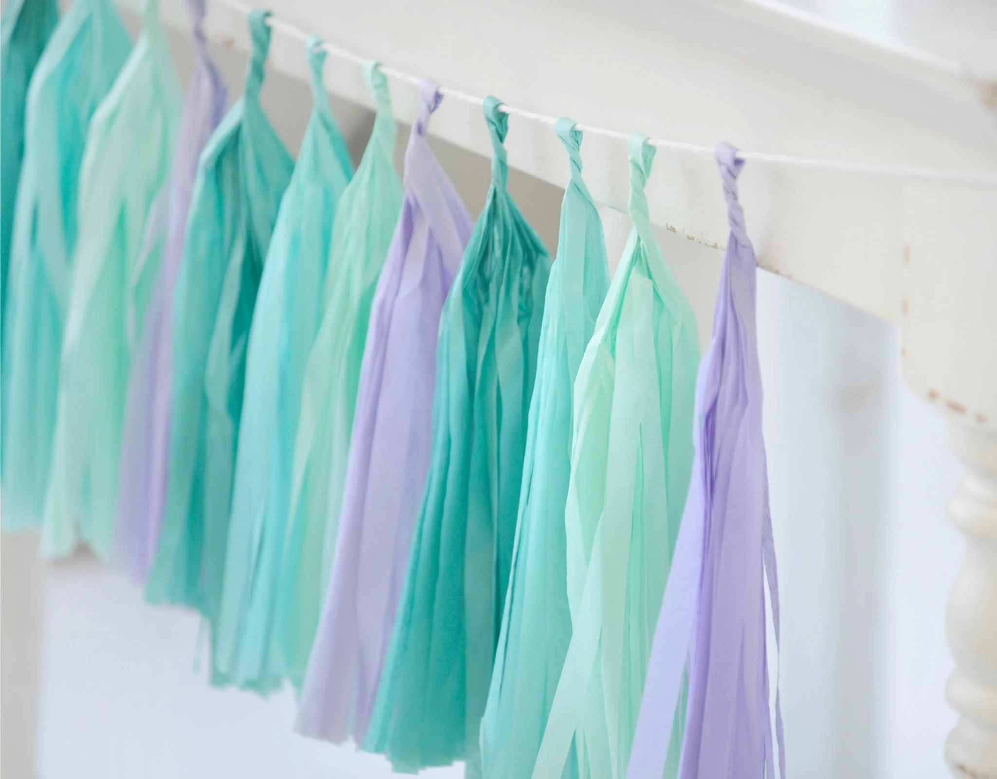 Mermaid Party Tissue Paper Tassel Garland - Project Nursery