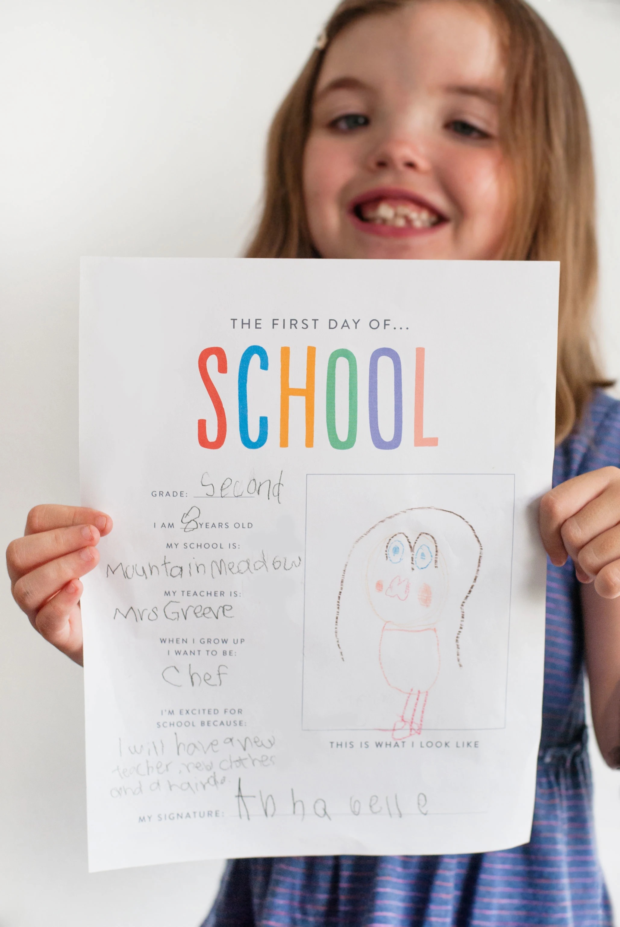 First Day of School Memories Interview Free Printable