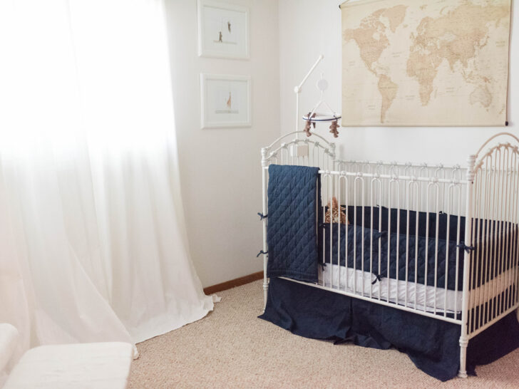 Navy and Gray Adventure Awaits Vintage Nursery