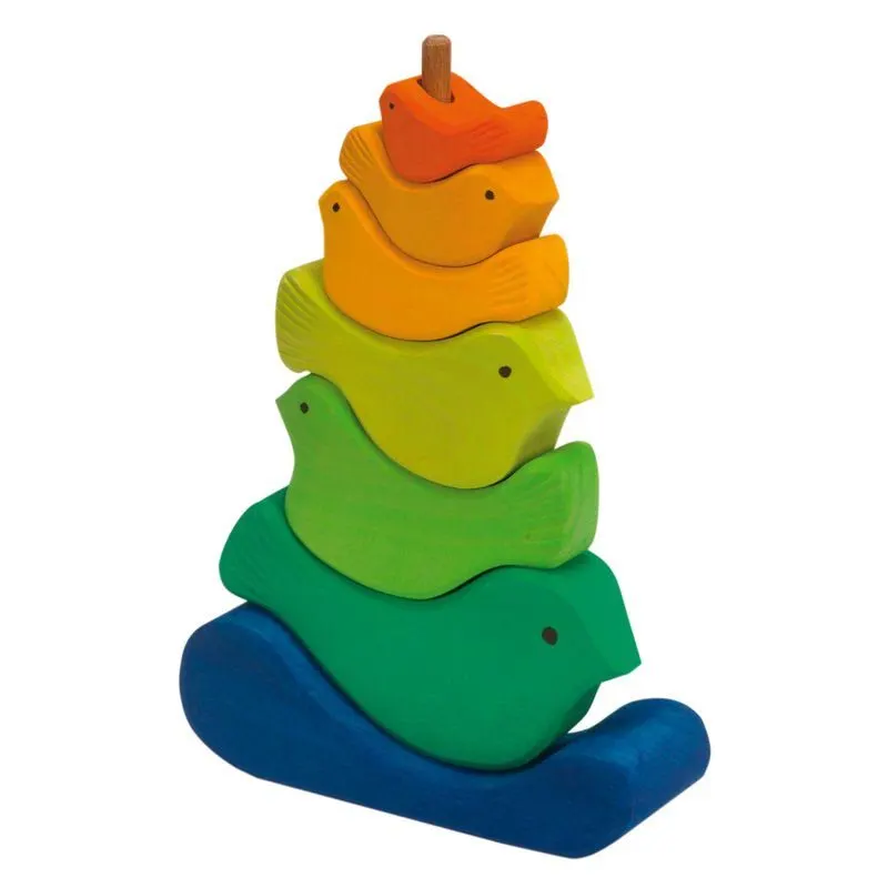 Wooden Bird Rainbow Stacker 