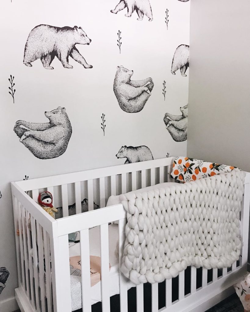 Nursery with Bear Wallpaper