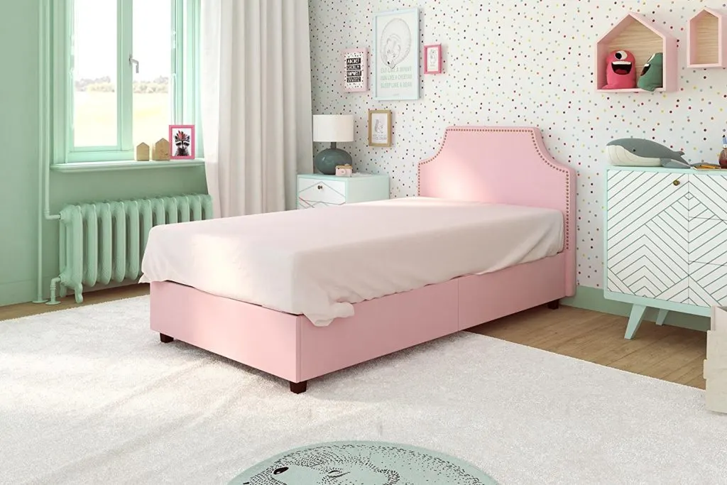 DHP Melita Bed in Pink Linen