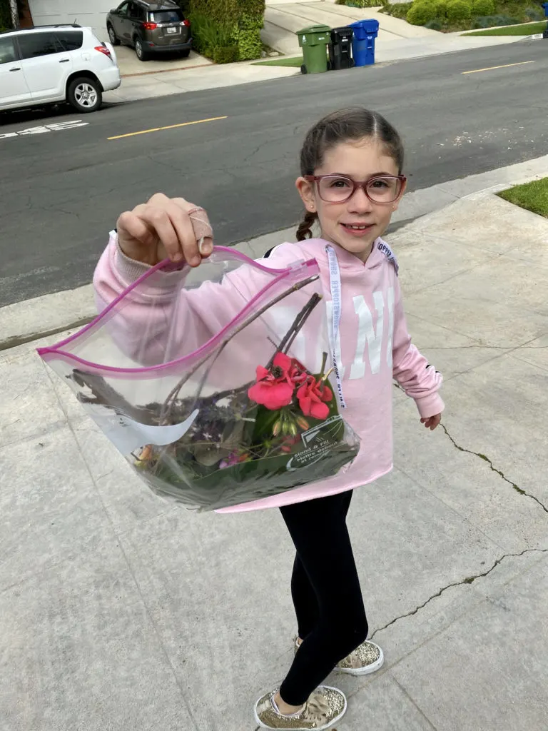 Each child had a bag for collecting nature items!