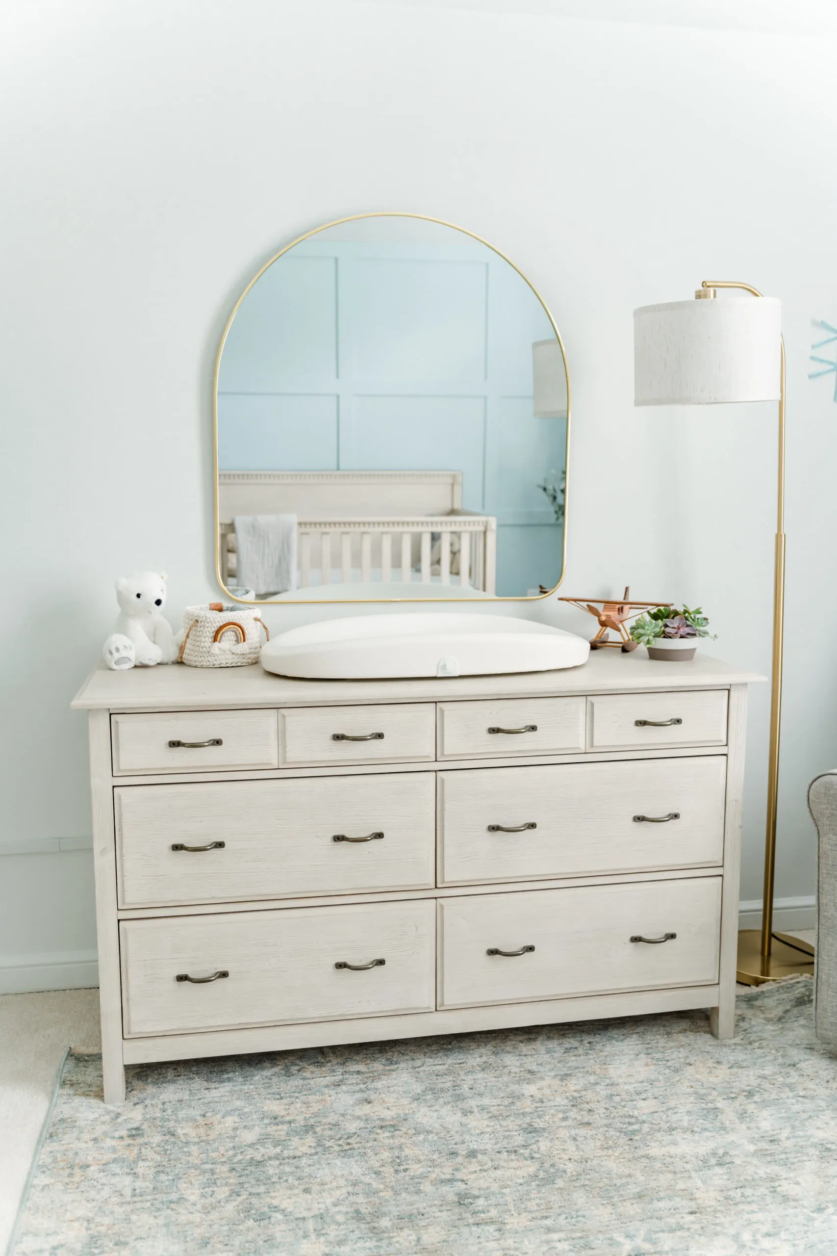 Nursery Dresser with Arch Mirror