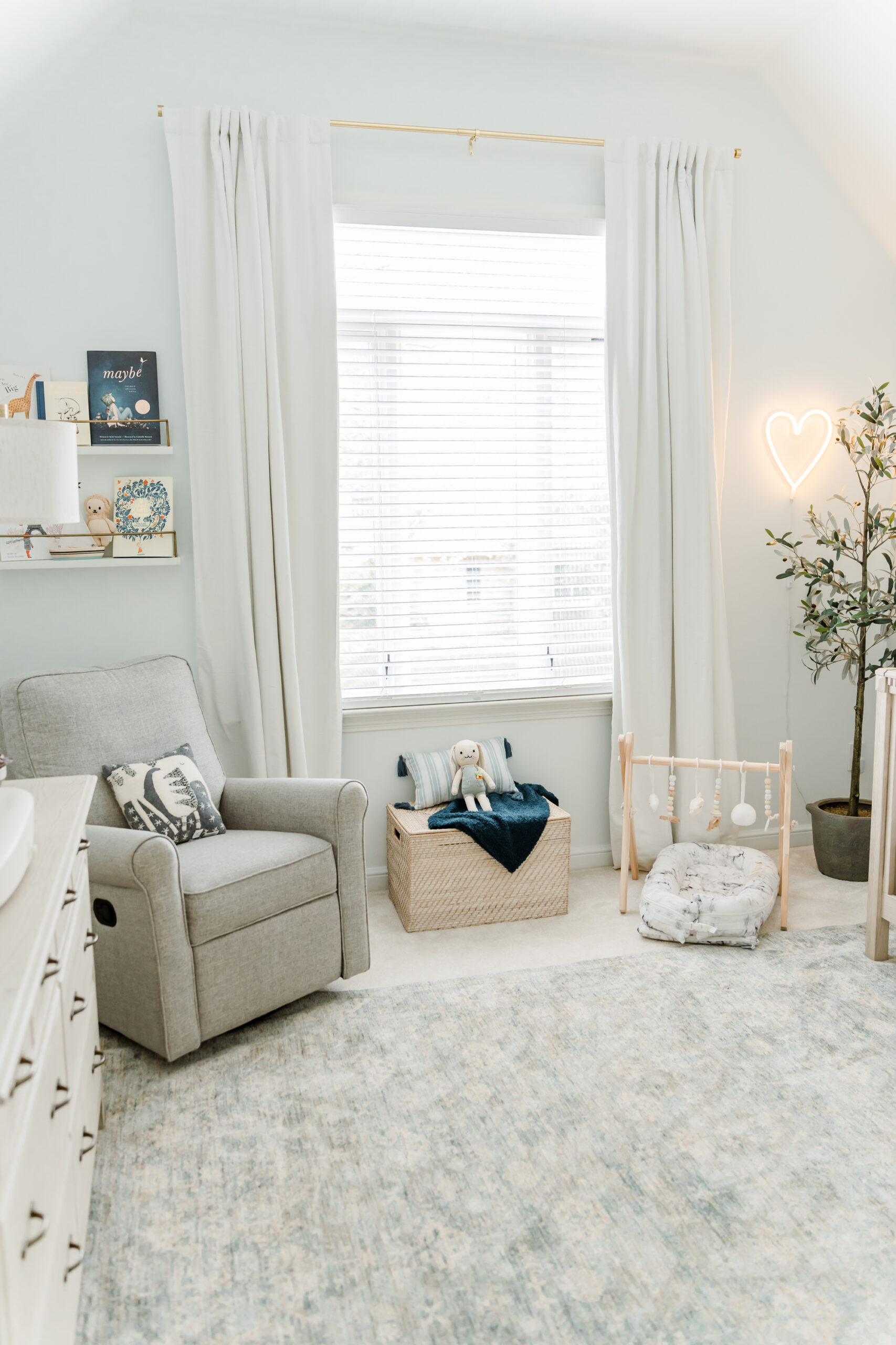 Toy Chest and Wooden Playgym in Neutral Nursery