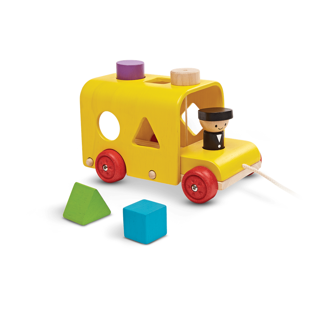 Shape Sorting Wooden Bus